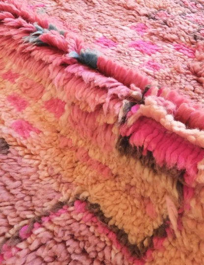 Pink Moroccan Boujad Rug 9.7 x 6.9 ft / 296 x 213 cm - Surcoma