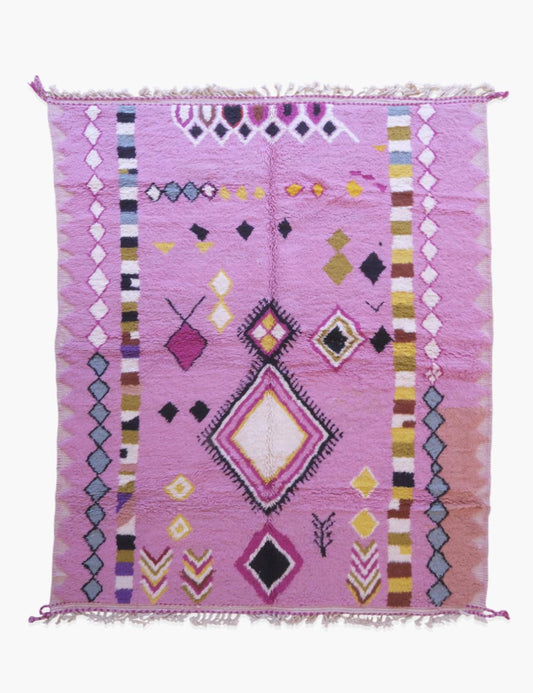 Pink Moroccan Handknotted Wool Rug 11.3 x 8.2 ft / 343 x 250 cm