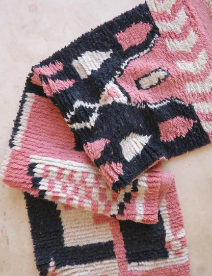 Pink Moroccan Runner Rug 12.4 x 2.3 ft / 379 x 71 cm - Surcoma