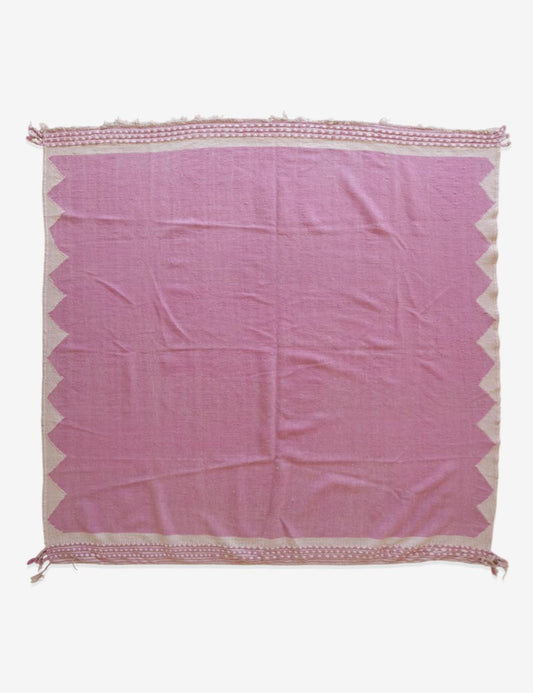 Pink Square Kilim Moroccan Wool Rug 9.6 x 9.3 ft / 292 x 286 cm