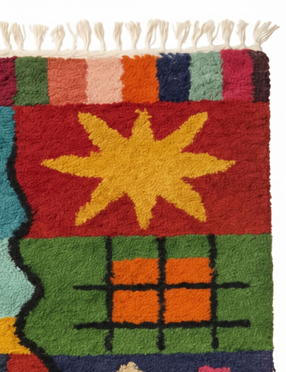 Playful Moroccan Wool Rug - Echoes Of Love 06