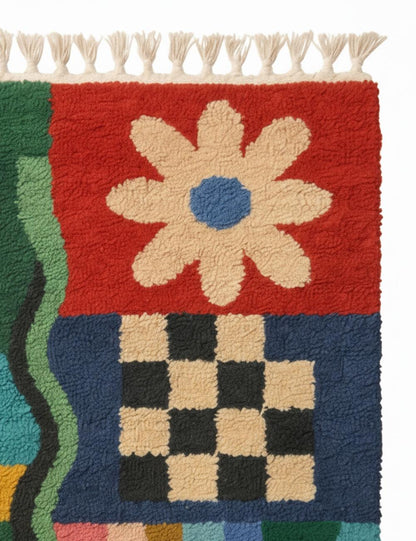 Joyful Moroccan Wool Rug - Echoes Of Love 07