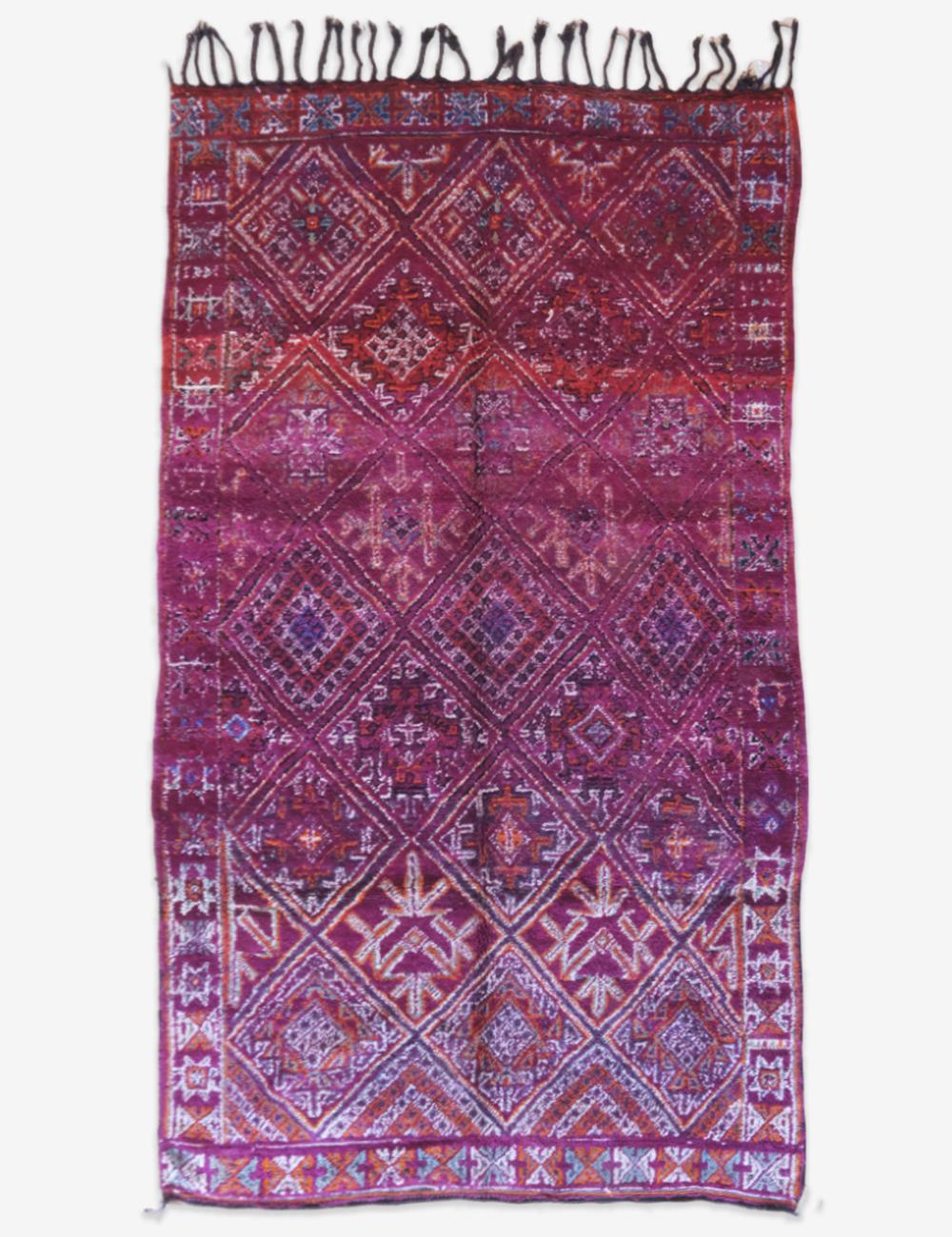 Purple Collectible Moroccan Wool Rug 11.2 x 6 ft / 342 x 185 cm