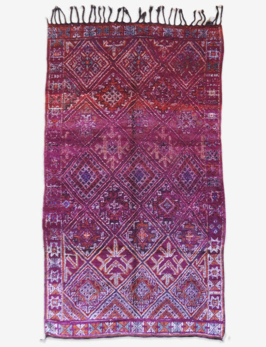 Purple Collectible Moroccan Wool Rug 11.2 x 6 ft / 342 x 185 cm