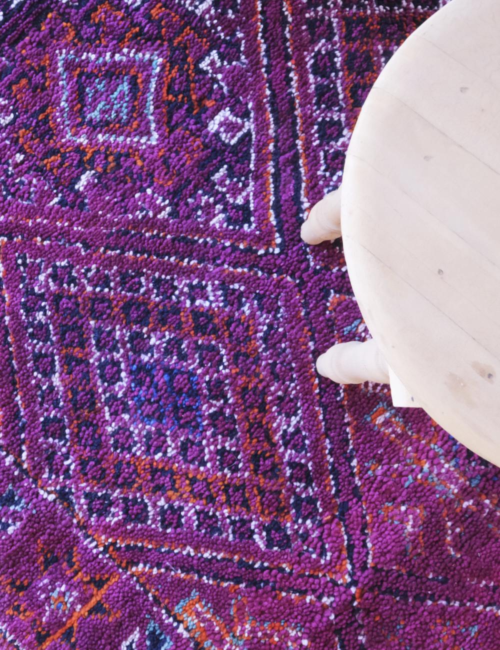 Purple Collectible Moroccan Wool Rug 11.2 x 6 ft / 342 x 185 cm