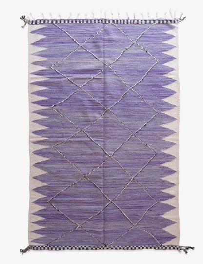 Purple Kilim Moroccan Rug 10.2 x 6.5 ft / 312 x 200 cm - Surcoma