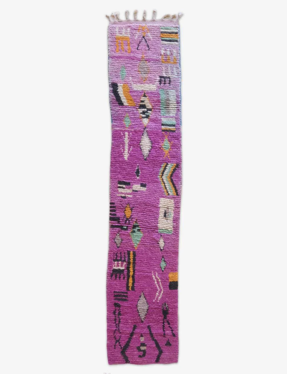 Purple Moroccan Runner Rug 10.8 x 2.3 ft / 330 x 70 cm