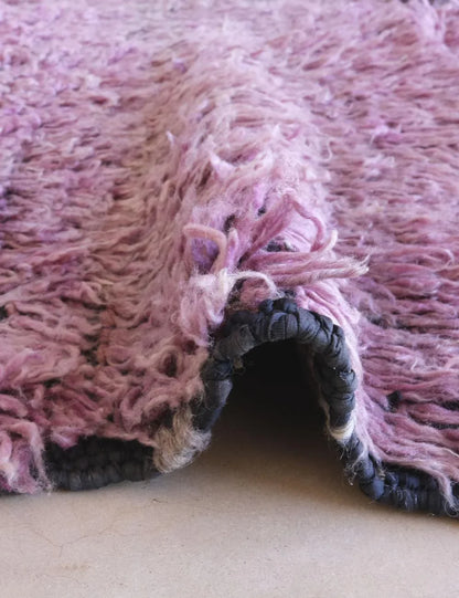 Purple Moroccan Solid Wool Rug 8.4 x 5.8 ft / 257 x 178 cm - Surcoma