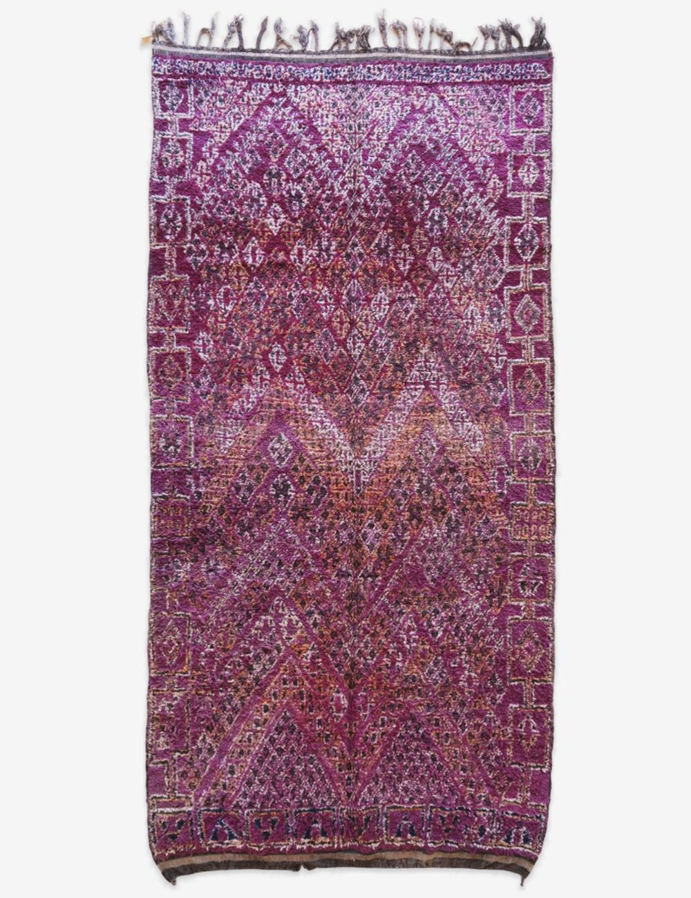 Purple Moroccan Wool Rug 12.1 x 6 ft / 370 x 185 cm