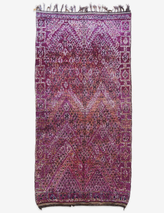 Purple Moroccan Wool Rug 12.1 x 6 ft / 370 x 185 cm