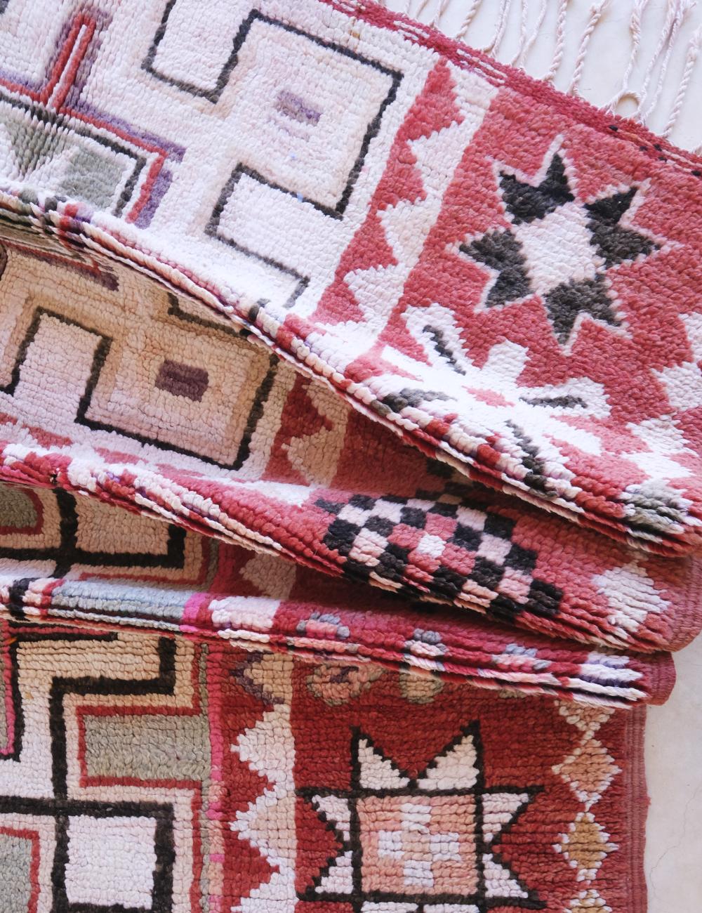 Terracotta Geometric Moroccan Rug 7.4 x 5.3 ft / 225 x 162 cm