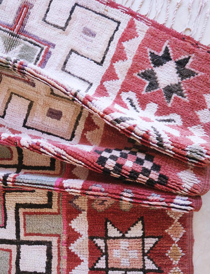 Terracotta Geometric Moroccan Rug 7.4 x 5.3 ft / 225 x 162 cm