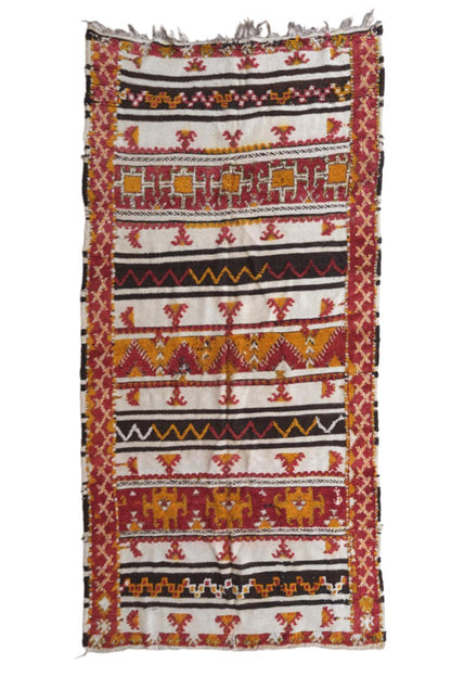 Natural Handknotted Kilim Glaoui 9.5 x 4.5 ft / 290 x 140 cm - Surcoma