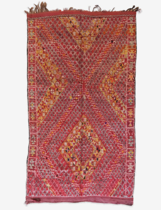 Red Collectible Moroccan Wool Rug 11.3 x 6.1 ft / 343 x 187 cm