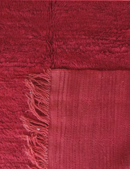 Red Hand-knotted Moroccan Wool Rug 8.7 x 4.8 ft / 264 x 148 cm - Surcoma