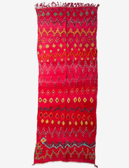 Red Vintage Moroccan Kilim 13.3 x 5.3 ft / 405 x 163 cm