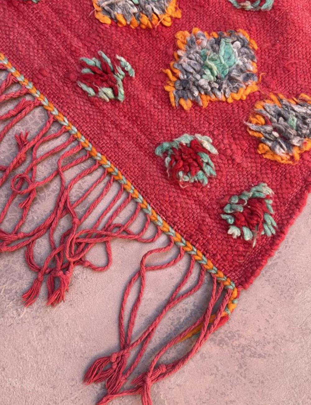 Red Vintage Moroccan Kilim 13.3 x 5.3 ft / 405 x 163 cm