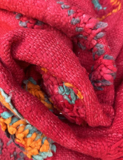 Red Vintage Moroccan Kilim 13.3 x 5.3 ft / 405 x 163 cm