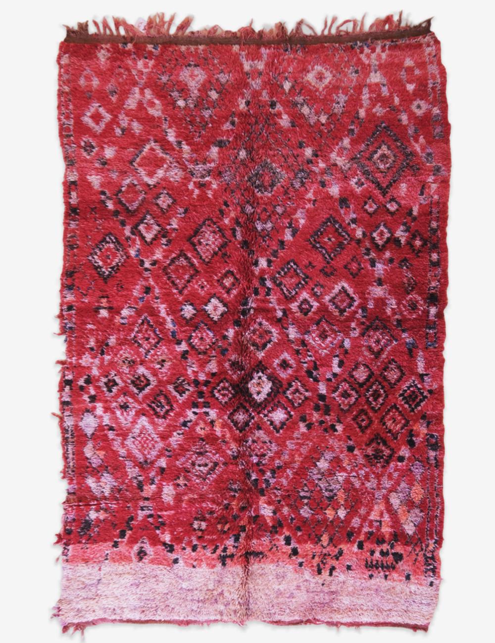 Red Moroccan Wool Rug 10.3 x 6.3 ft / 315 x 194 cm