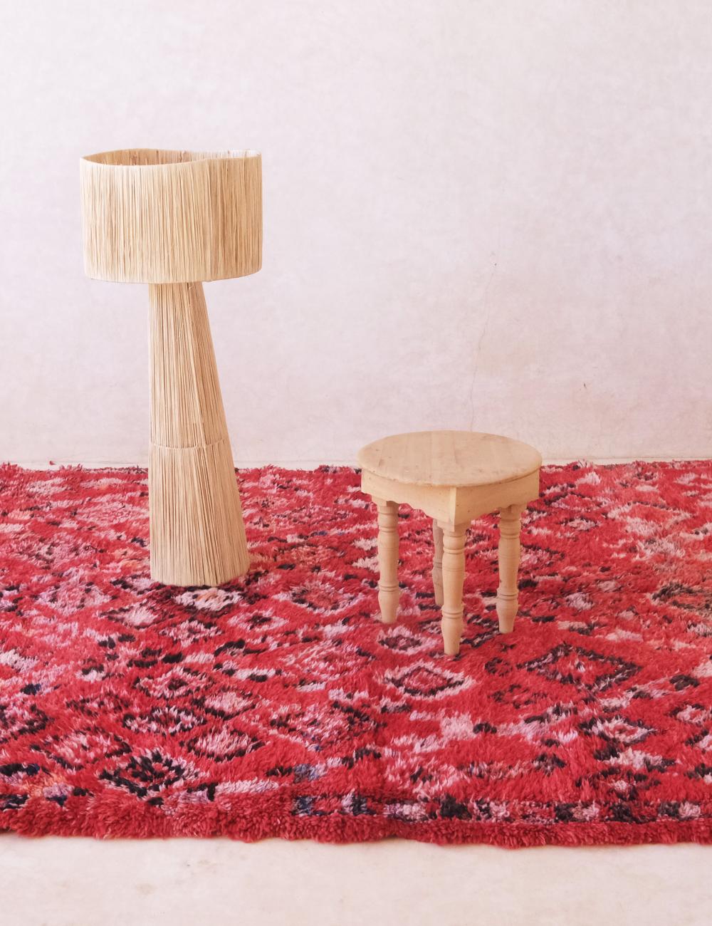 Red Moroccan Wool Rug 10.3 x 6.3 ft / 315 x 194 cm