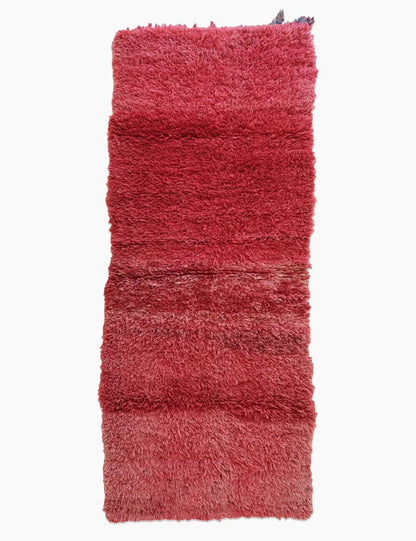 Red Solid Moroccan Plush Runner Rug 8.3 x 3 ft / 254 x 94 cm - Surcoma