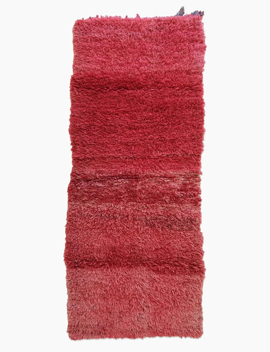 Red Solid Moroccan Plush Runner Rug 8.3 x 3 ft / 254 x 94 cm - Surcoma