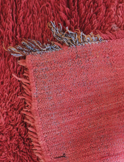 Red Solid Moroccan Plush Runner Rug 8.3 x 3 ft / 254 x 94 cm - Surcoma