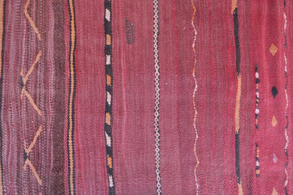 Red Vintage Striped Kilim 7.1 x 5.1 ft / 217 x 157 cm - Surcoma
