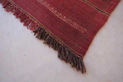 Red Vintage Striped Kilim 7.1 x 5.1 ft / 217 x 157 cm - Surcoma