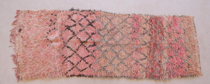 Shaggy Pink Runner Rug for Hallway 9.2 x 3.3 ft / 280 x 102 cm - Surcoma