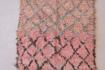 Shaggy Pink Runner Rug for Hallway 9.2 x 3.3 ft / 280 x 102 cm - Surcoma