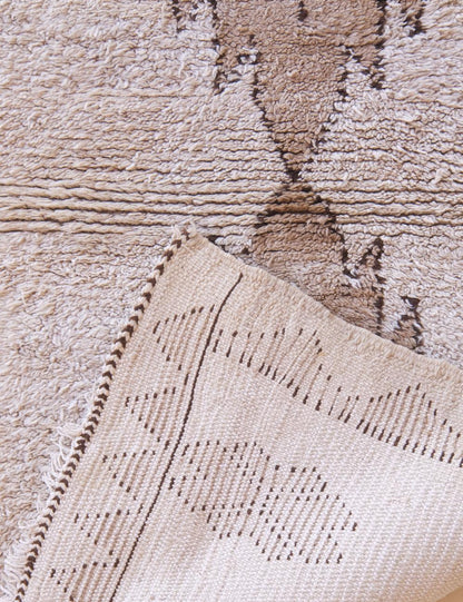 Small Beige Wool Rug 6.1 x 3 ft / 187 x 92 cm - Surcoma