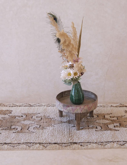 Small Beige Wool Rug 6.1 x 3 ft / 187 x 92 cm - Surcoma
