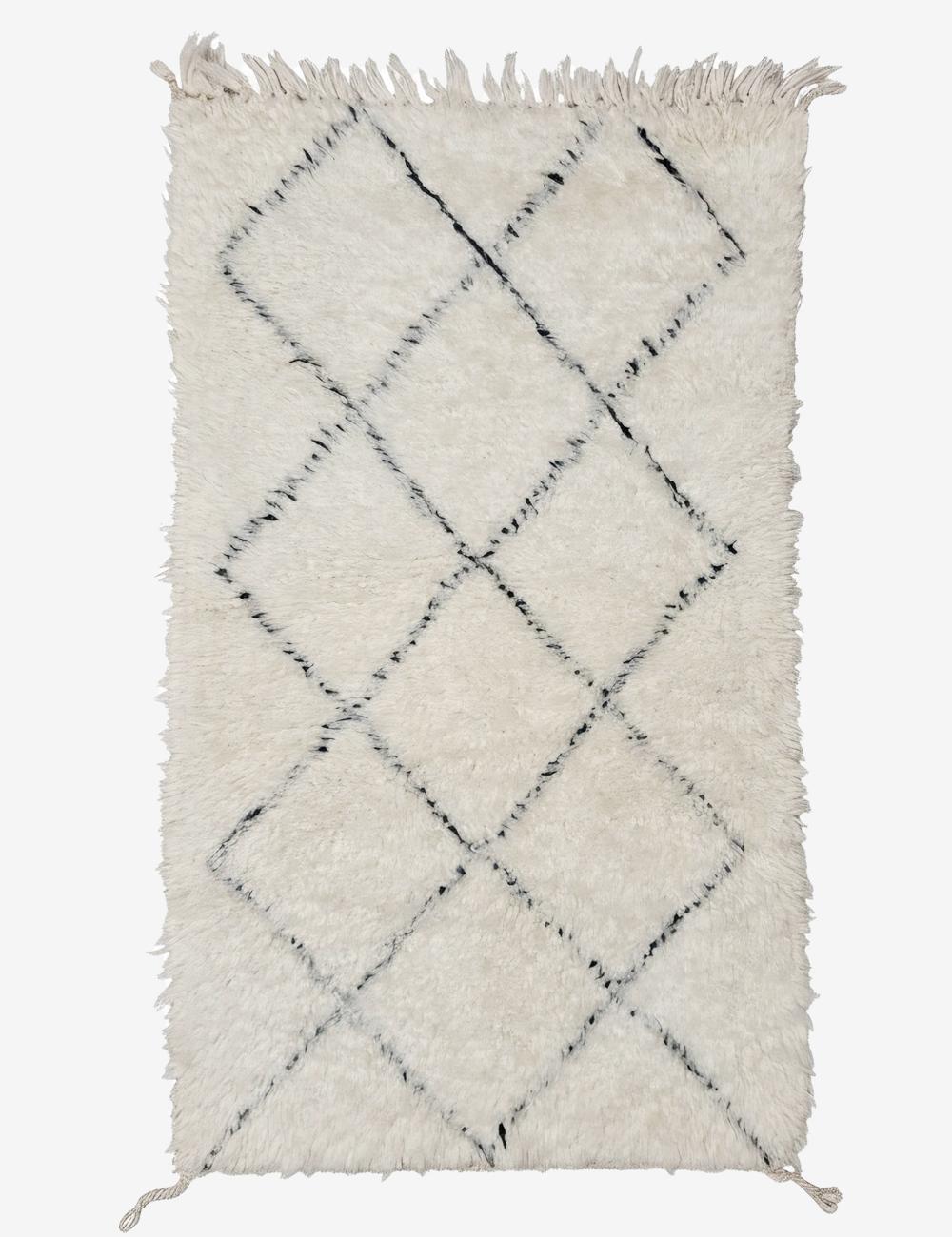 Small Moroccan Marmoucha Wool Rug - 3.8 x 2.2 ft / 116 x 67 cm