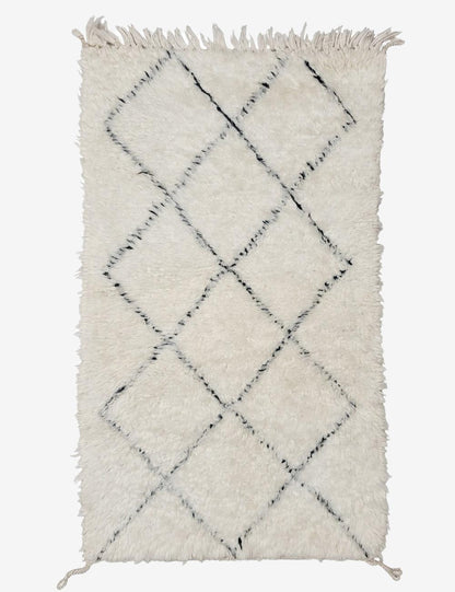 Small Moroccan Marmoucha Wool Rug - 3.8 x 2.2 ft / 116 x 67 cm