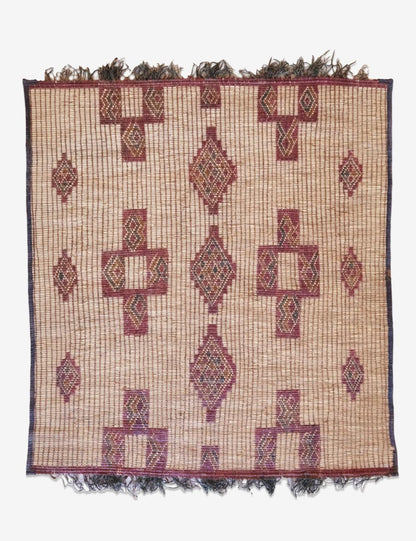 Small Mauritanian Tuareg Mat 3.6 x 3.11 ft / 107 x 121 cm