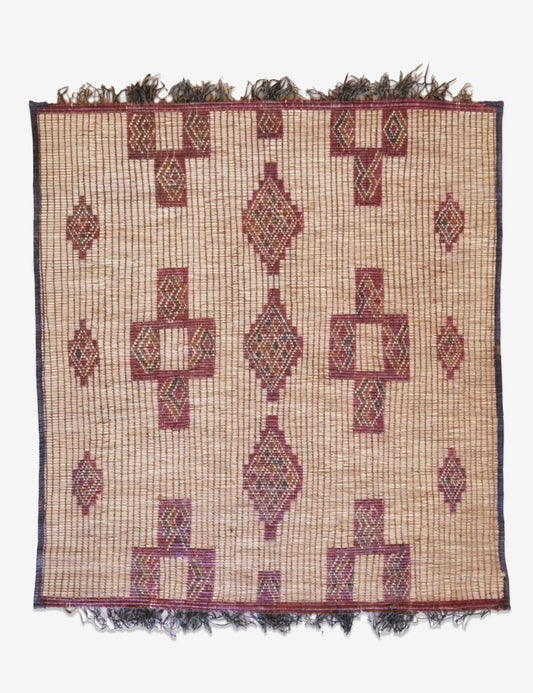 Small Mauritanian Tuareg Mat 3.6 x 3.11 ft / 107 x 121 cm