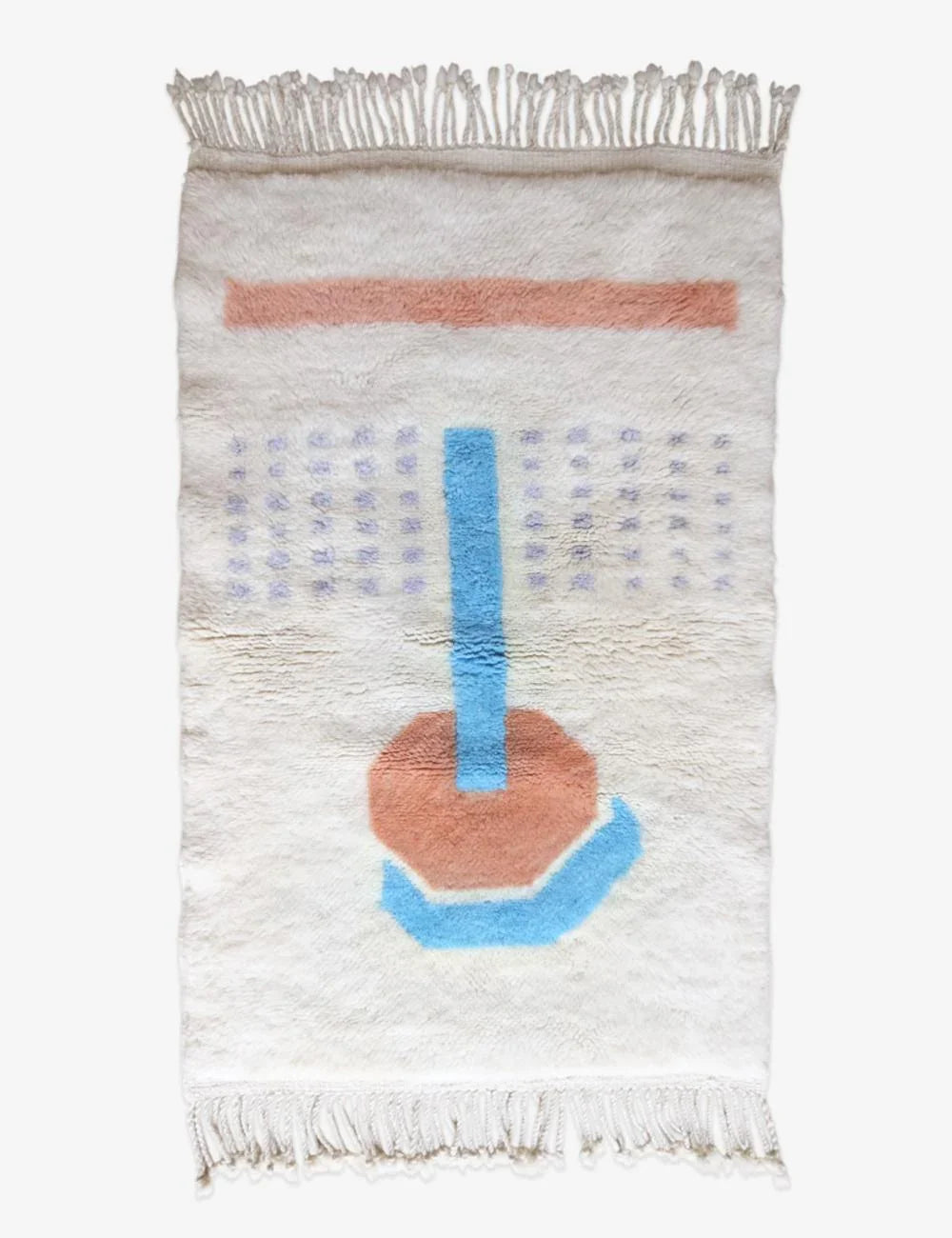 Small Moroccan Beni Mrirt Rug, handwoven natural wool, 4.5 x 2.8 ft