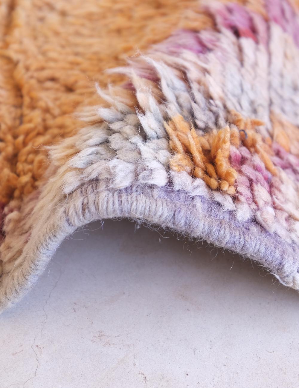 Faded Orange and Lavender Handwoven Rug 3.9 x 2.2 ft / 120 x 67 cm - Surcoma