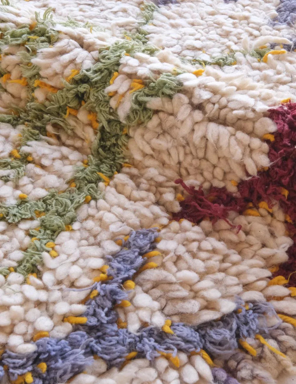 Close-up of a textured fabric with multicolored yarns