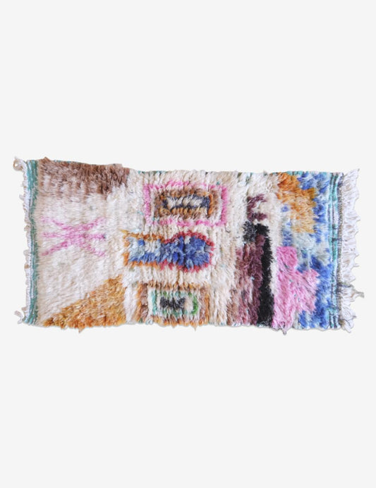 Small Moroccan Wool Rug 3.9 x 2 ft / 118 x 63 cm - Surcoma