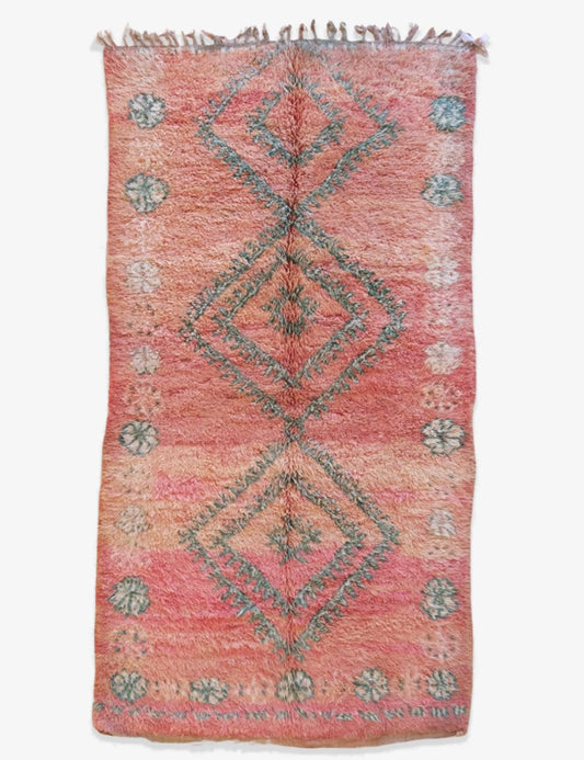 Soft Pink Moroccan Rug 11.2 x 5.7 ft / 340 x 176 cm