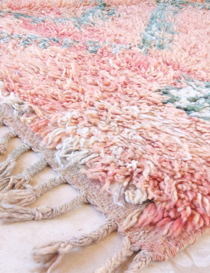 Soft Pink Moroccan Rug 11.2 x 5.7 ft / 340 x 176 cm - Surcoma