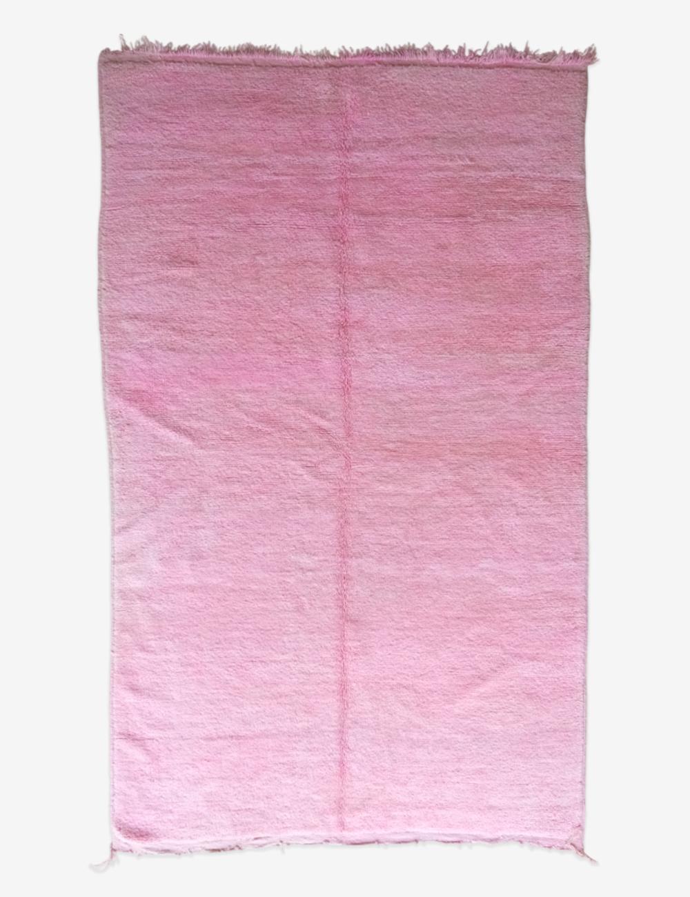 Solid Pink Moroccan Rug 8.3 x 5 ft / 254 x 155 cm