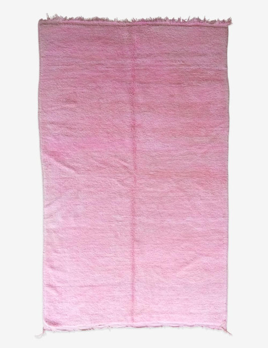 Solid Pink Moroccan Rug 8.3 x 5 ft / 254 x 155 cm