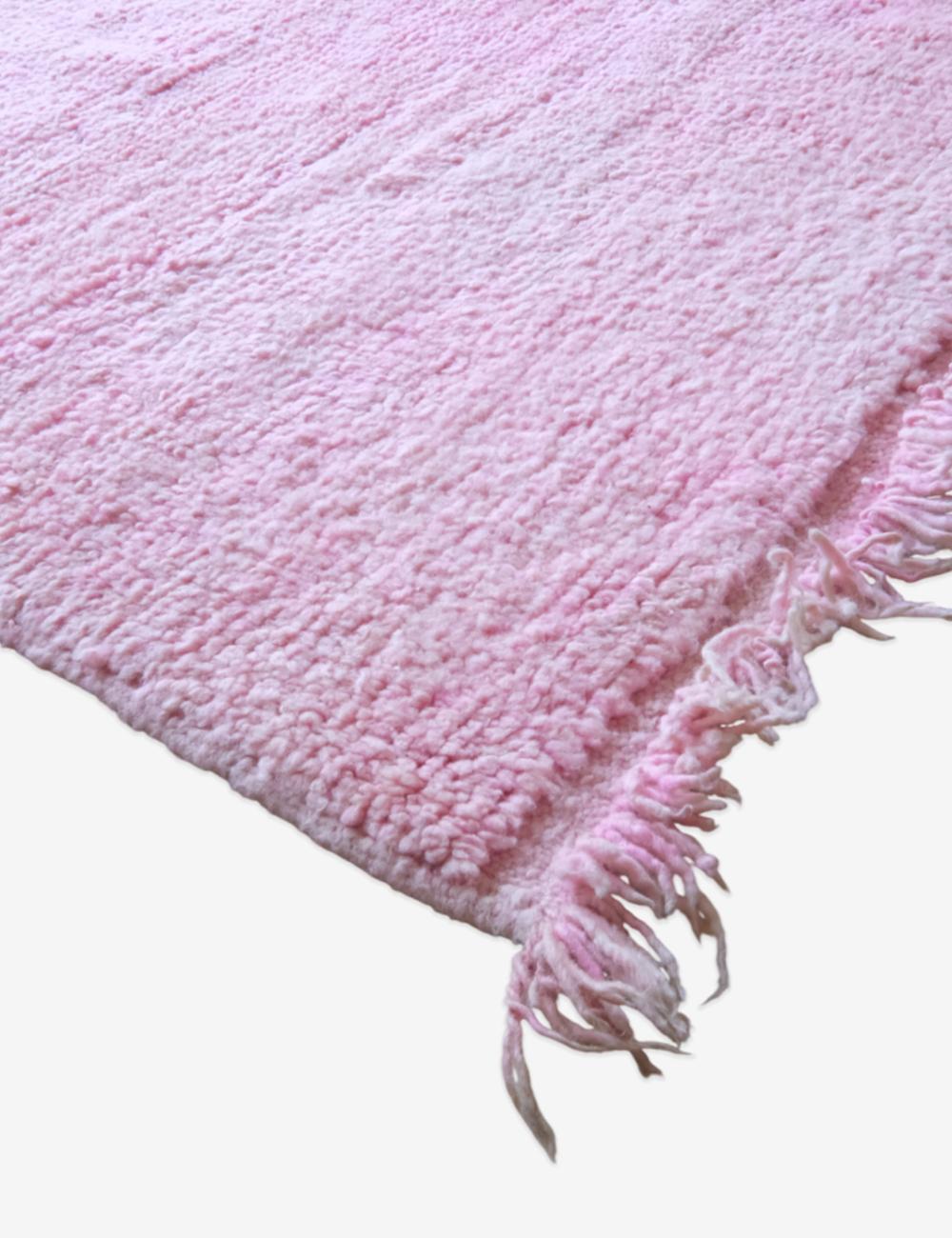 Solid Pink Moroccan Rug 8.3 x 5 ft / 254 x 155 cm