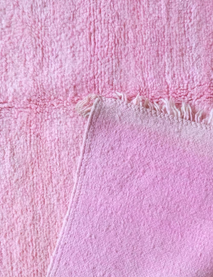Solid Pink Moroccan Rug 8.3 x 5 ft / 254 x 155 cm - Surcoma