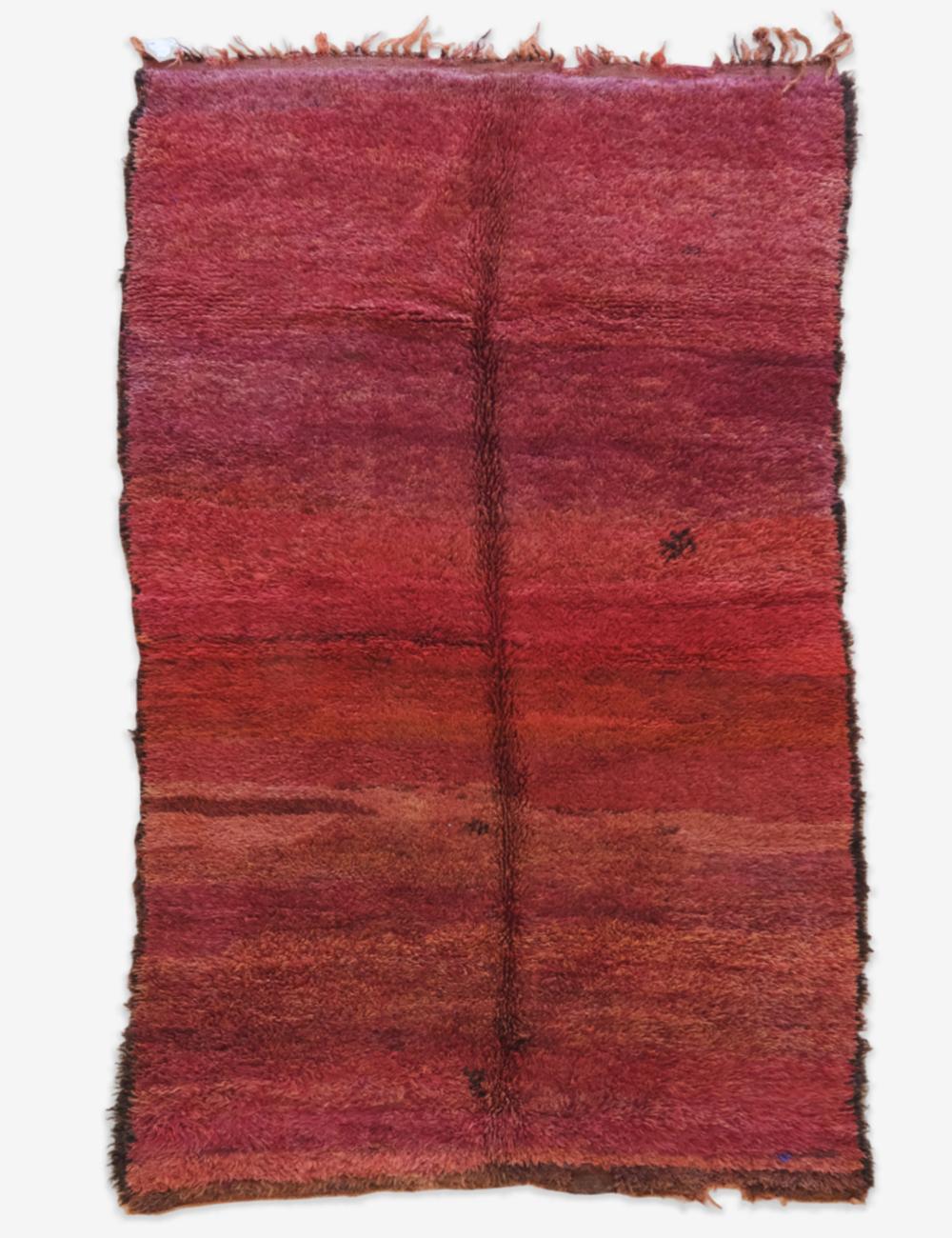 Solid Red Moroccan Wool Rug 8.6 x 5.1 ft / 263 x 158 cm