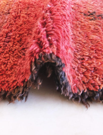 Solid Red Moroccan Wool Rug 8.6 x 5.1 ft / 263 x 158 cm