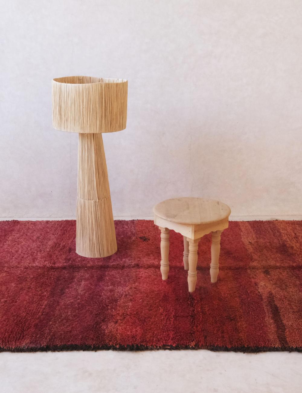 Solid Red Moroccan Wool Rug 8.6 x 5.1 ft / 263 x 158 cm